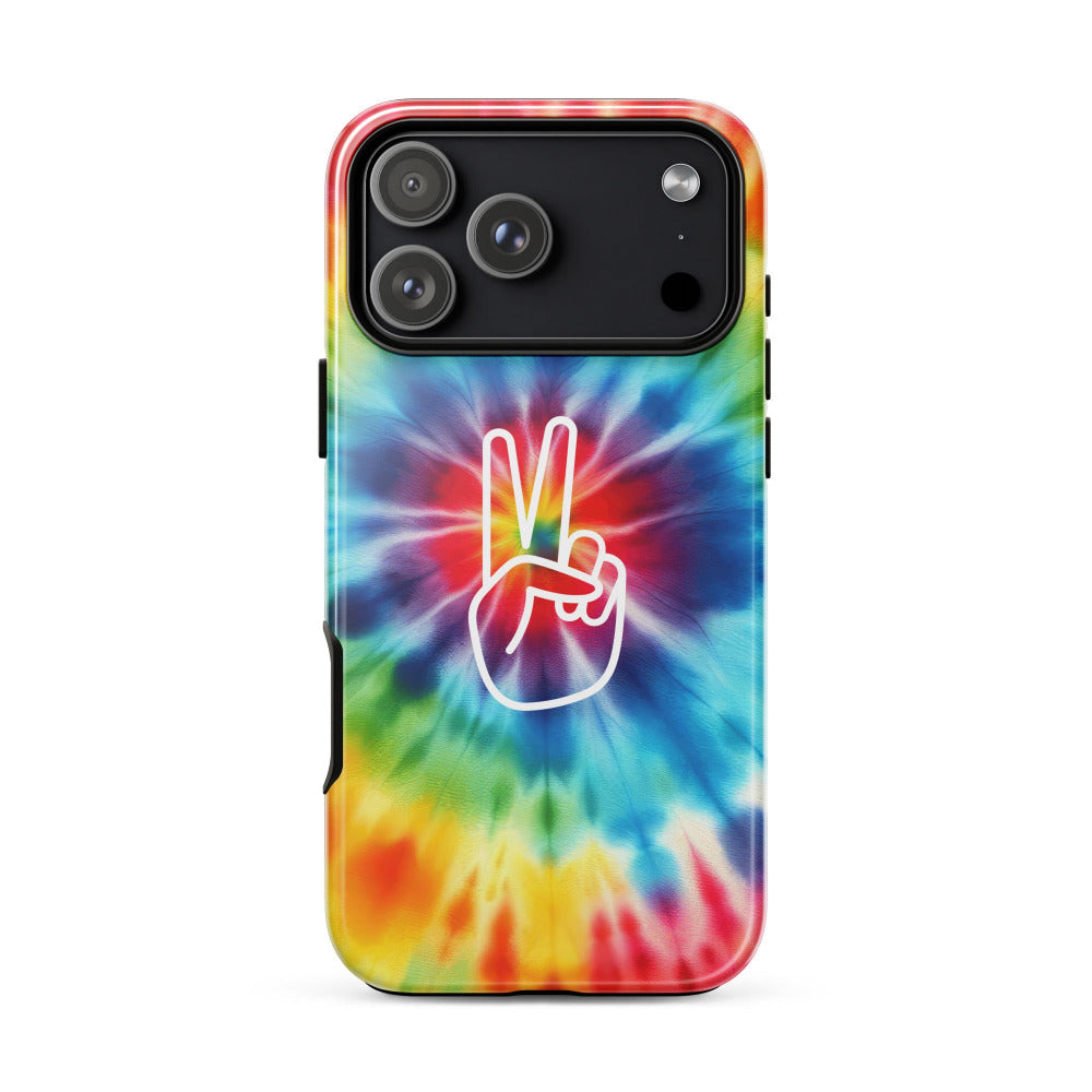 Tie Dye Peace Sign iPhone 17 Pro Max Tough Case - Glossy Finish - https://ascensionemporium.net